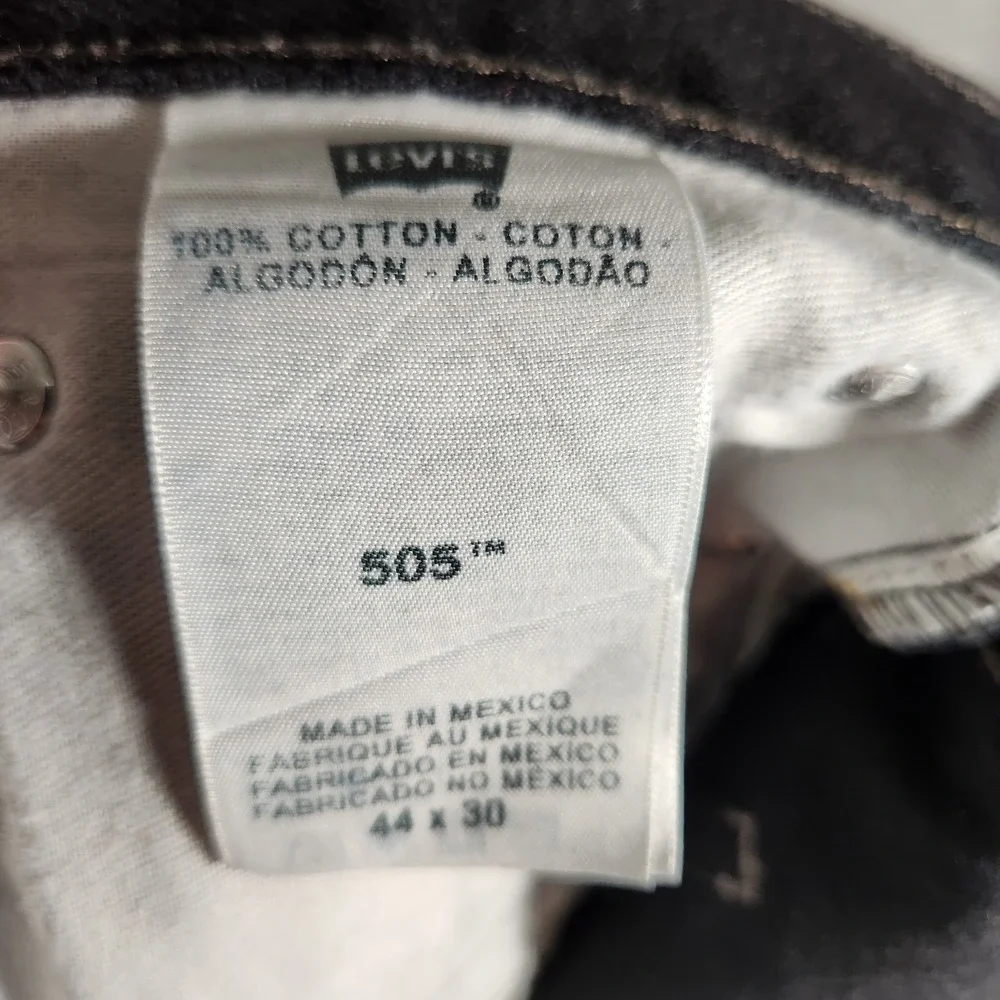 Levi's 505 Jeans Men's 42X30 (Tag 44X30) Black Y2K 90s Straight‎